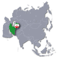 Asienkarte mit Iran