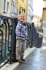 Venetian view  and boy