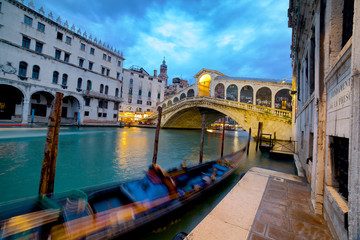 Rialto Bridge at Night, Venice, Italy