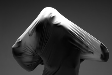 Scary Horror Image of a Woman Trapped in Fabric - 52932874