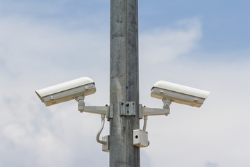 two CCTV on the pillar