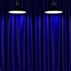 lamp and curtains