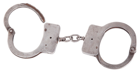 handcuffs closeup isolated