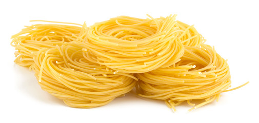 Pasta nest isolated on white background