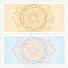 Gift certificate / Voucher / Coupon) template. Guilloche pattern