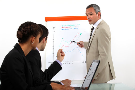 Man conducting business presentation