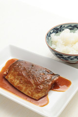 さばの味噌煮とご飯