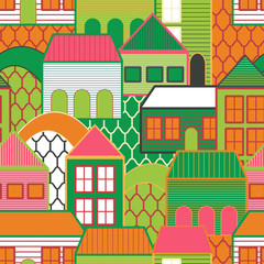 Abstract texture with houses