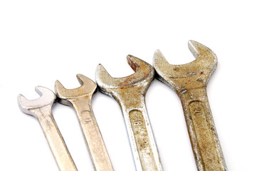 various sizes of old wrenches