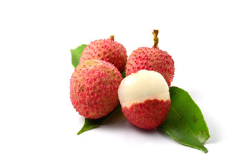 closeup of freshly Lychee fruits
