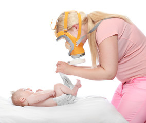 Diaper changing - hygiene concept.