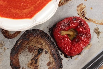 baked red pepper and rep pepper soup