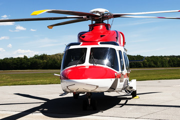 Helicopter on the airfield
