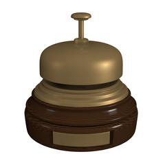 3D cartoon wooden and metallic reception bell