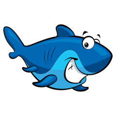Cartoon smiling shark