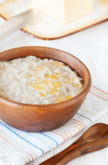 Porridge with melting butter