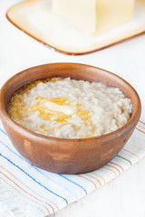 Porridge with melting butter