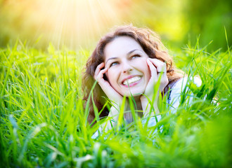 Young Woman Outdoors. Enjoy Nature