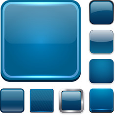 Square dark blue app icons.