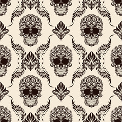 Brown Skull Pattern