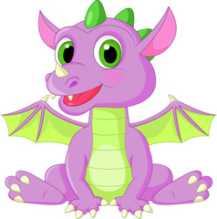 Cute baby dragon cartoon
