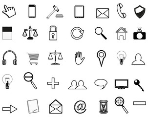 set vector of business icons for website