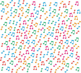 Small colorful music notes background