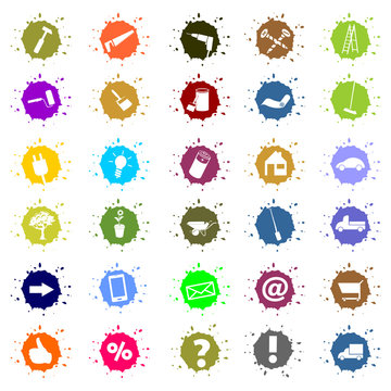 diverse Buttons, Icons,Symbole f&uuml;r Handwerker