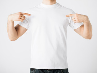 man in blank t-shirt