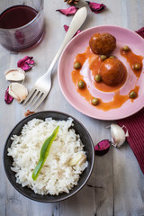 Meatballs and rice