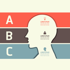 Modern Design template cut head shape style/ can be used for inf