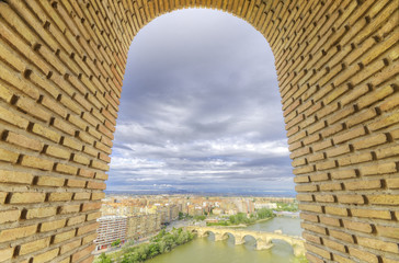 Zaragoza cityscape aerial view