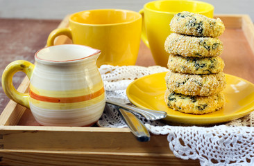 Cheese and spinach cakes