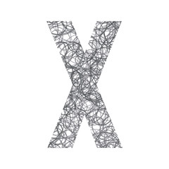 Hand drawing X alphabet