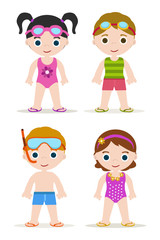 set of four swimming pool kids