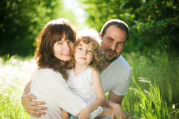 Fototapeta premium happy family having fun outdoors