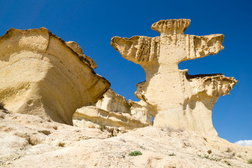 erosion on sandstone on Bolnuevo beach, Mazarron, Murcia, Spain