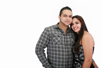 Hispanic couple smiling