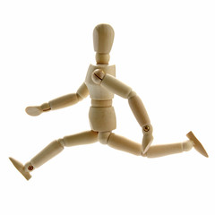 Running wooden manikin