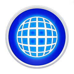 internet button blau rund