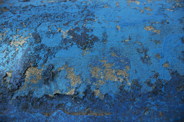 planet -  blue paint on concrete