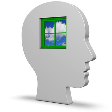Kopf mit Fenster