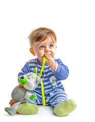 Baby with toy