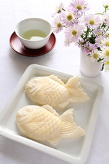 japanese confectionery, rice flour fish pan cake Taiyaki