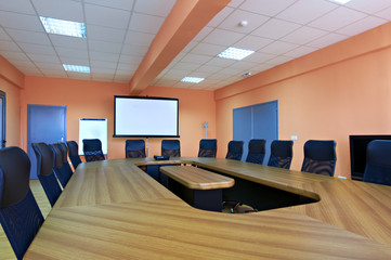 Conference table and chairs in meeting room
