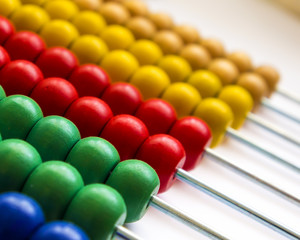 Close up wooden abacus with selective focus