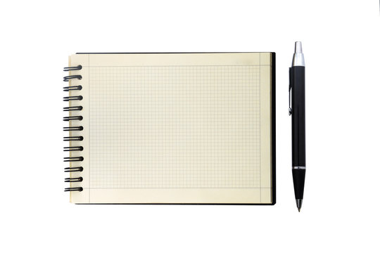 Notebook And Pen On A White Background