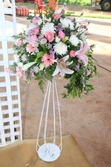 bouquet of flowers in wedding ceremony
