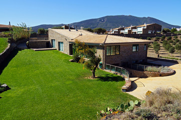 Fototapeta premium Mediterranean house with its garden in the village of Cadaques, Catalonia, Costa Brava, Spain