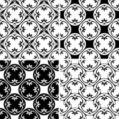 Set seamless decorative pattern
